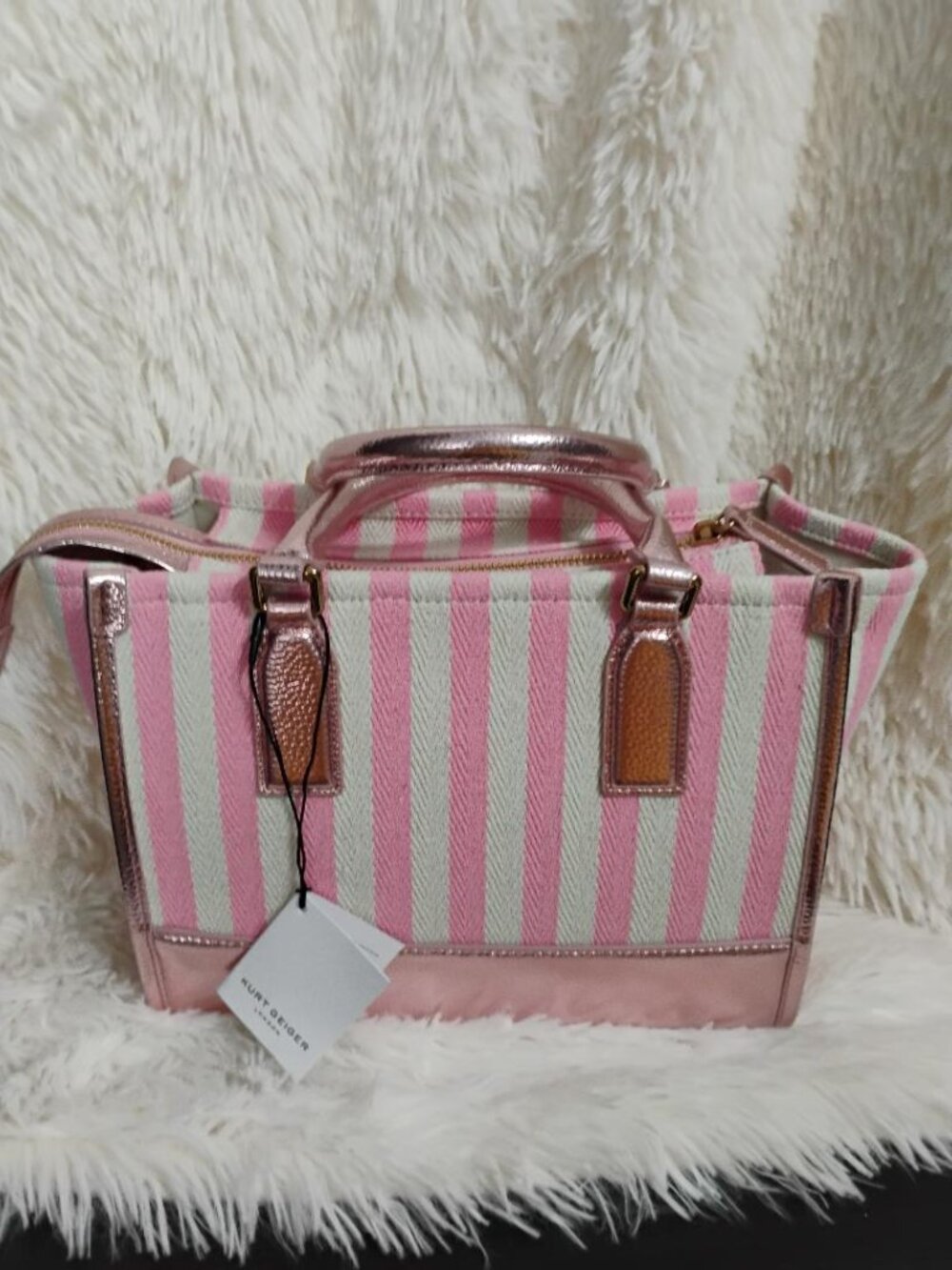 Kurt Geiger London Small Chiswick Shopper Pink Combo NWT - Picture 3 of 15